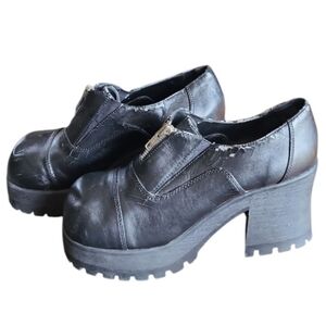 Vintage Chunky Square Toe Boots